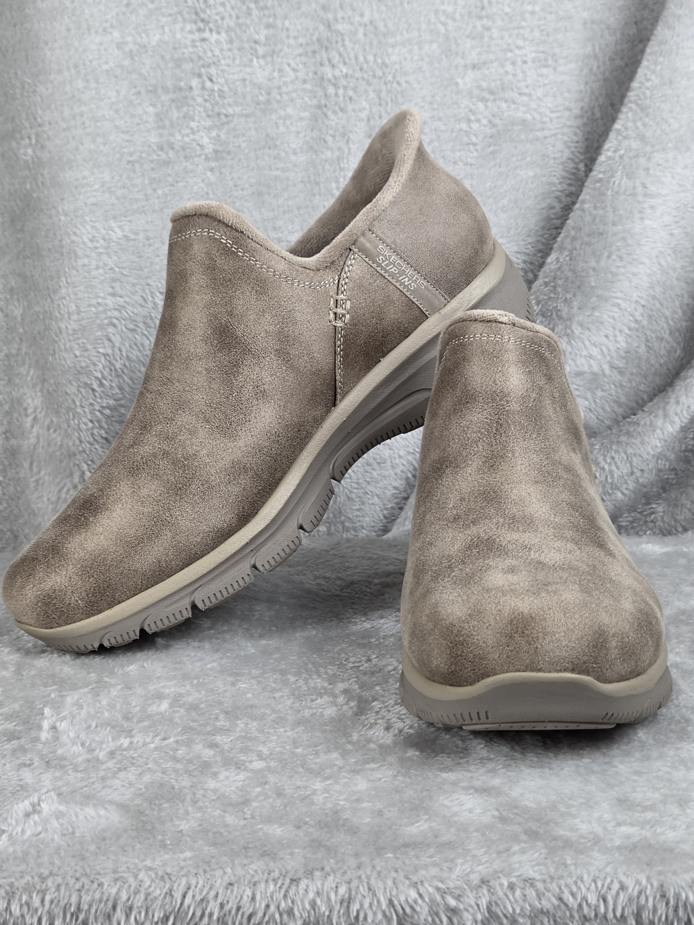 Skechers Slip-On Women's Suede-Look Clog in Taupe